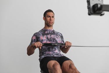 Nobull Tie-Dye Men's T Shirts Pink Black | Australia (JR3807)